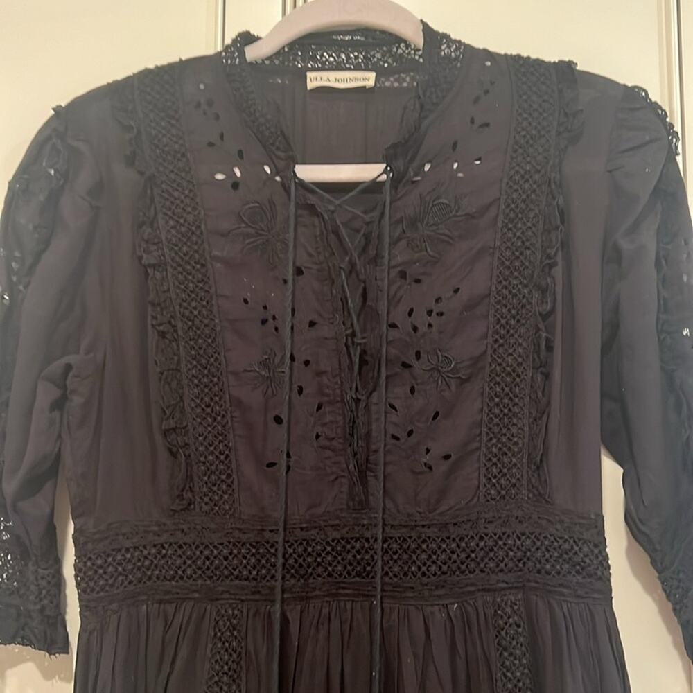 ULLA JOHNSON EUC black midi size 4 - Picture 2 of 11